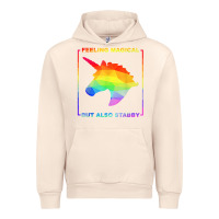 Sandshell feeling magical but also stabby unicorn rainbow t shirt Urban Hoodie - linhVisuals