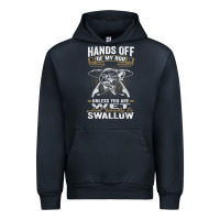 Navy mens hands off of my rod bass fishing fisherman t shirt Urban Hoodie - linhVisuals