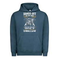 Pigment Midnight Navy mens hands off of my rod bass fishing fisherman t shirt Urban Hoodie - linhVisuals