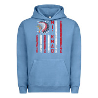 Pigment Pebble Blue mi’kmaq tribe native american flag mi’kmaq heritage related t shir Urban Hoodie - linhVisuals