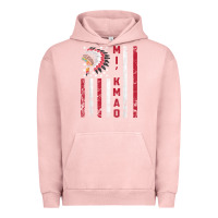 Pigment Salmon mi’kmaq tribe native american flag mi’kmaq heritage related t shir Urban Hoodie - linhVisuals