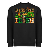 Black kiss me i am irish  with lips and shamrocks Heavyweight Sweatshirt - AdoDesignShop
