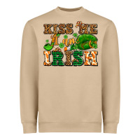 Mushroom kiss me i am irish  with lips and shamrocks Heavyweight Sweatshirt - AdoDesignShop