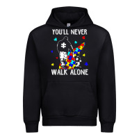 Black autism dad you will never walk alone support autism son t shirt Urban Hoodie - linhVisuals