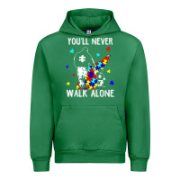 Emerald autism dad you will never walk alone support autism son t shirt Urban Hoodie - linhVisuals