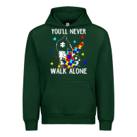 Forest Green autism dad you will never walk alone support autism son t shirt Urban Hoodie - linhVisuals