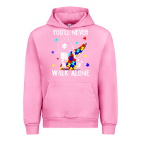 Fuchsia Pink autism dad you will never walk alone support autism son t shirt Urban Hoodie - linhVisuals