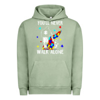 Pigment Oil Green autism dad you will never walk alone support autism son t shirt Urban Hoodie - linhVisuals