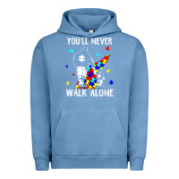 Pigment Pebble Blue autism dad you will never walk alone support autism son t shirt Urban Hoodie - linhVisuals