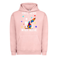 Pigment Salmon autism dad you will never walk alone support autism son t shirt Urban Hoodie - linhVisuals