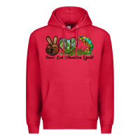 Cardinal Peace Love Chameleon Lizard Premium Hoodie - LillyAllenDesigns