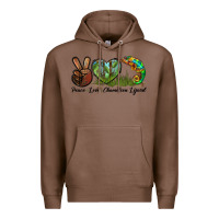 Chestnut Peace Love Chameleon Lizard Premium Hoodie - LillyAllenDesigns