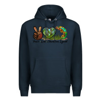 Navy Peace Love Chameleon Lizard Premium Hoodie - LillyAllenDesigns
