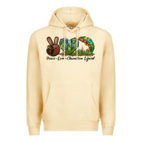 Pina Colada Peace Love Chameleon Lizard Premium Hoodie - LillyAllenDesigns