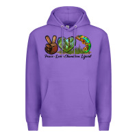 Purple Peace Love Chameleon Lizard Premium Hoodie - LillyAllenDesigns