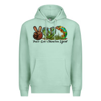 Seafoam Peace Love Chameleon Lizard Premium Hoodie - LillyAllenDesigns