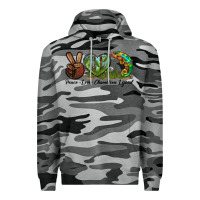 Slate Camo Peace Love Chameleon Lizard Premium Hoodie - LillyAllenDesigns