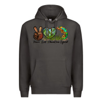 Smoke Peace Love Chameleon Lizard Premium Hoodie - LillyAllenDesigns
