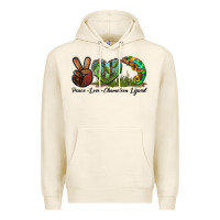 Tofu Peace Love Chameleon Lizard Premium Hoodie - LillyAllenDesigns