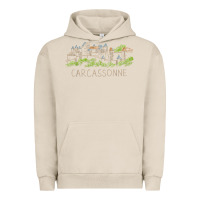Pigment French Oak carcassonne france unique hand drawn art gift men women t shirt Urban Hoodie - linhVisuals