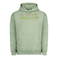 Pigment Oil Green carcassonne france unique hand drawn art gift men women t shirt Urban Hoodie - linhVisuals