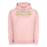 Pigment Salmon carcassonne france unique hand drawn art gift men women t shirt Urban Hoodie - linhVisuals