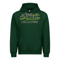 Forest Green carcassonne france unique hand drawn art gift men women t shirt Urban Hoodie - linhVisuals