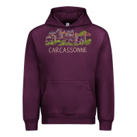 Mauve Wine carcassonne france unique hand drawn art gift men women t shirt Urban Hoodie - linhVisuals