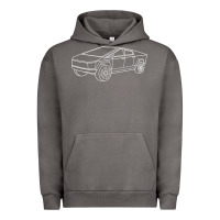 Pigment Tornado cybertrucks line art pocket futuristic ev truck cyber design t shirt Urban Hoodie - linhVisuals