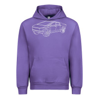 Tulip cybertrucks line art pocket futuristic ev truck cyber design t shirt Urban Hoodie - linhVisuals