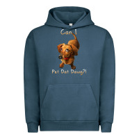 Pigment Midnight Navy can i pet dat dawg funny dog dachshund lover doxie gift t shirt Urban Hoodie - linhVisuals