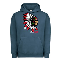 Pigment Midnight Navy hustle 247 gang clothing native american men gift t shirt t shirt Urban Hoodie - linhVisuals