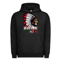 Pigment Black hustle 247 gang clothing native american men gift t shirt t shirt Urban Hoodie - linhVisuals