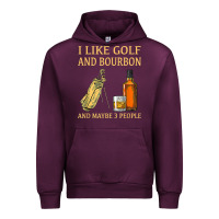 Mauve Wine i like golf and bourbon and maybe 3 people t shirt Urban Hoodie - linhVisuals