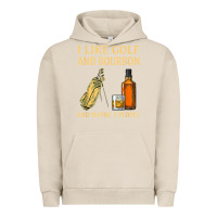 Pigment French Oak i like golf and bourbon and maybe 3 people t shirt Urban Hoodie - linhVisuals