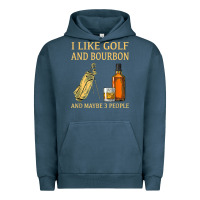 Pigment Midnight Navy i like golf and bourbon and maybe 3 people t shirt Urban Hoodie - linhVisuals