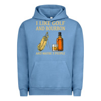 Pigment Pebble Blue i like golf and bourbon and maybe 3 people t shirt Urban Hoodie - linhVisuals