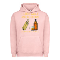 Pigment Salmon i like golf and bourbon and maybe 3 people t shirt Urban Hoodie - linhVisuals