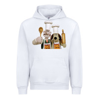White Wallace Gourmeat Urban Hoodie - linhVisuals