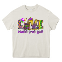 Cream Love Mardi Gras Y'all Heavy Core Tee - HowdyJamesFarm
