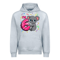 Heather Grey kids 6th birthday shirt for girls koala bear 6 years old t shirt Urban Hoodie - linhVisuals