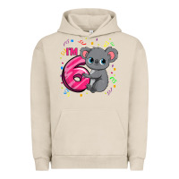Pigment French Oak kids 6th birthday shirt for girls koala bear 6 years old t shirt Urban Hoodie - linhVisuals