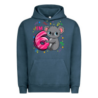 Pigment Midnight Navy kids 6th birthday shirt for girls koala bear 6 years old t shirt Urban Hoodie - linhVisuals