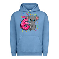 Pigment Pebble Blue kids 6th birthday shirt for girls koala bear 6 years old t shirt Urban Hoodie - linhVisuals