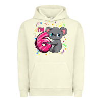 Pigment Pistachio kids 6th birthday shirt for girls koala bear 6 years old t shirt Urban Hoodie - linhVisuals