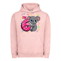 Pigment Salmon kids 6th birthday shirt for girls koala bear 6 years old t shirt Urban Hoodie - linhVisuals