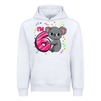 White kids 6th birthday shirt for girls koala bear 6 years old t shirt Urban Hoodie - linhVisuals
