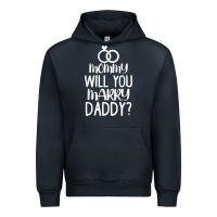 Navy kids mommy will you marry my daddy funny marriage proposal t shirt Urban Hoodie - linhVisuals