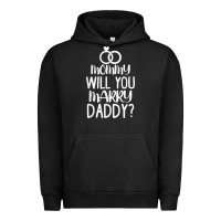 Pigment Black kids mommy will you marry my daddy funny marriage proposal t shirt Urban Hoodie - linhVisuals