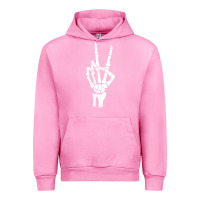 Fuchsia Pink skeleton peace Urban Hoodie - linhVisuals